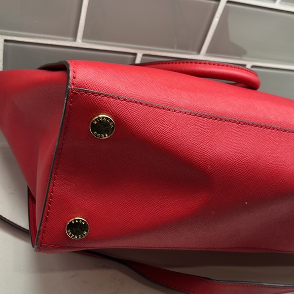 Michael Kors Red Crossbody Bag with Gold Accents - Picture 10 of 13